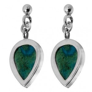 Drop Sterling Silver Earrings with Eilat Stone by Rafael Jewelry Artists & Brands