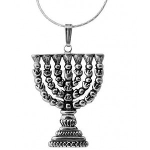 Sterling Silver Menorah Pendant by Rafael Jewelry