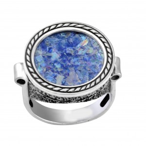 Roman Glass Ring in Sterling Silver by Rafael Jewelry
 Israeli Jewelry Designers