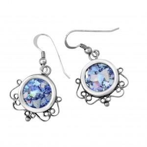 Rafael Jewelry Round Roman Glass Earrings in Sterling Silver Artists & Brands