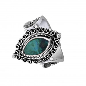 Eilat Stone and Sterling Silver Ring by Rafael Jewelry Jewish Jewelry