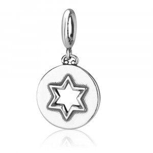 925 Sterling Silver Charm With Star of David Disc Design 
 Star of David Jewelry