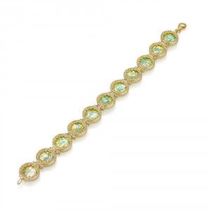 14K Gold Charm Bracelet with Roman Glass by Ben Jewelry
 Jewish Bracelets