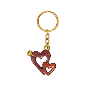  Yair Emanuel Aluminum Key Chain with Hearts Key Chains