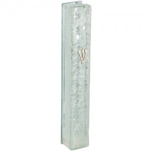 Glass Mezuzah with Broken Glass Case made from Silicon Cork Jewish Home