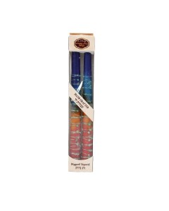 Galilee Style Candles Pair of Shabbat Candles in Orange, Red and Blue Judaica