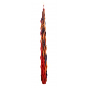 Safed Candles Havdalah Candle with Dark Yellow, Blue and Red Braids Havdalah Sets and Candles