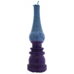 Safed Candles Lamp Havdalah Candle with Blue and Purple Sections Havdalah Sets and Candles