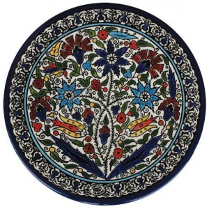Armenian Ceramic Plate with Floral Scilla Armenia Motif Jewish Kitchen & Tableware