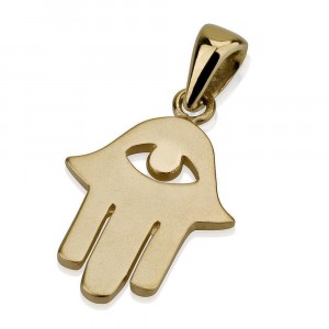 Hamsa with Eye Pendant in 14k Yellow Gold Default Category