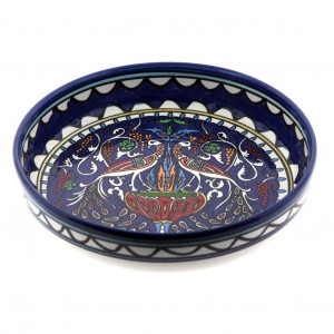 Armenian Ceramic Bowl with Flower, Peacock and Grapevine Design  Bowls
