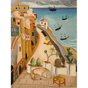 Original Serigraph, Port of Old Jaffa by Reuven Rubin Limited Edition  Default Category