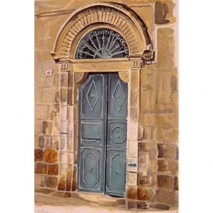 Hand-Signed and Numbered Serigraph, Ben Yehuda’s Door by Arie Azene Limited Edition  Default Category
