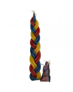 Traditional Wax Havdalah Candle with Three Colors and Spice Holder Bag Candles