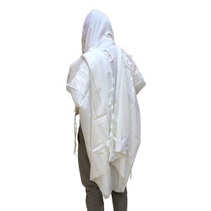White Pure Wool Tallit Jewish Occasions