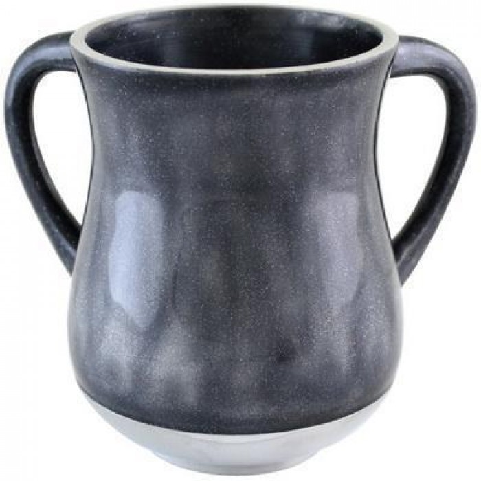 Dark Gray Washing Cup with Glittering Decoration in Aluminum