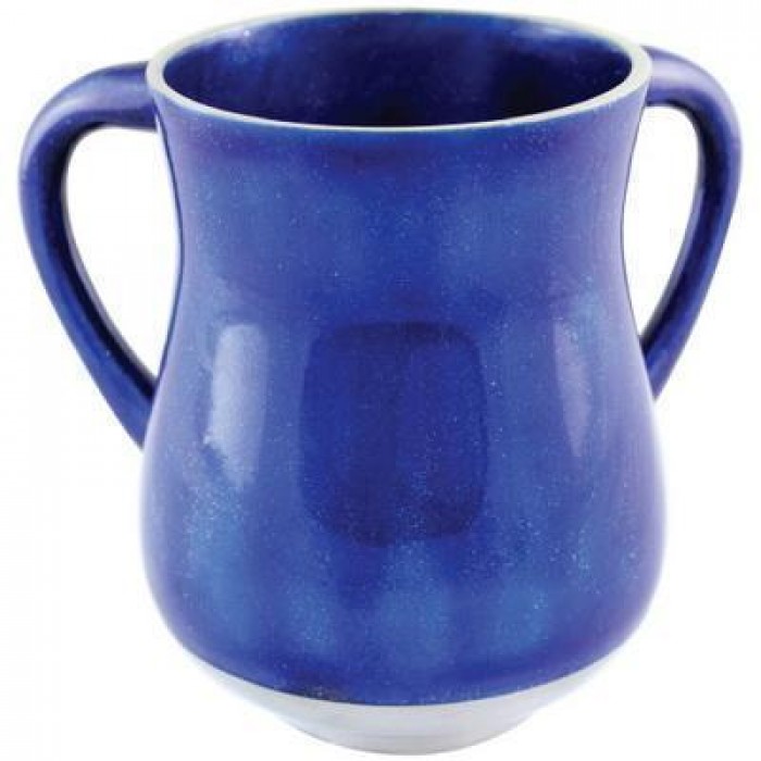 Blue Washing Cup with Glittering Decoration in Aluminum
