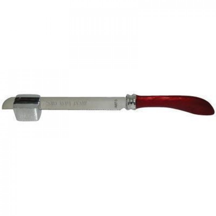 Aluminum Challah Knife with Red Handle
