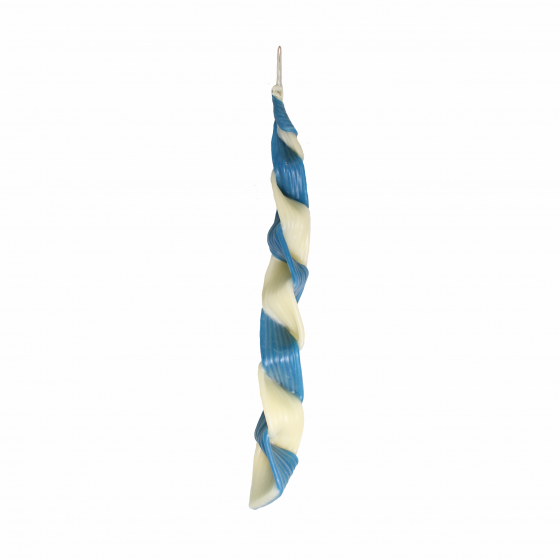 Safed Candles Paraffin Havdalah Candle with Blue and White Wicks