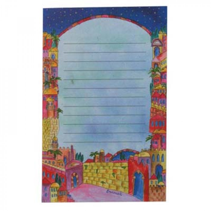 Yair Emanuel Notepad Magnet with a Scene of Jerusalem