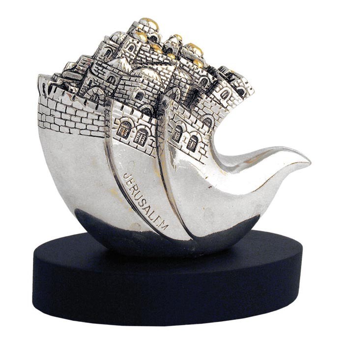 Large Sterling Silver "Jerusalem Peace Dove" Figurine 