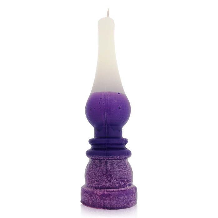 Safed Candles Lamp Havdalah Candle with White and Purple Sections