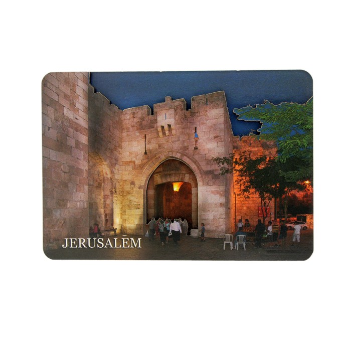 Jerusalem Jaffa Gate Wooden Magnet
