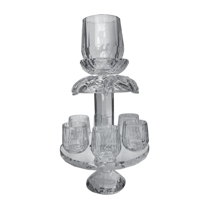 Crystal Kiddush Fountain on Heightened Stand