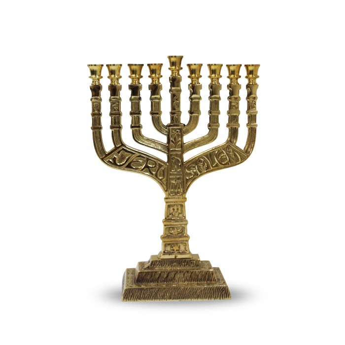 Menorah in Classic Antique Jerusalem Design | World of Judaica