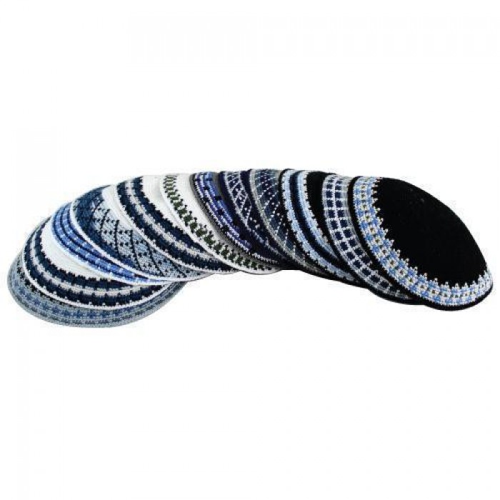 Knitted Kippah with Various Stripes