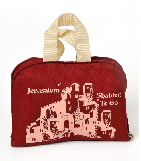 Travel Pack Kit with Shabbat Essentials in Burgundy