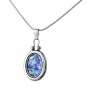 Oval Pendant in Sterling Silver with Roman Glass by Estee Brook