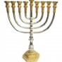 Silver & Gold-Plated Menorah with Jerusalem Design