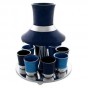 Kiddush Fountain in Blue Aluminum with Eight Cups