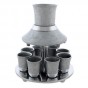 Kiddush Fountain in Gray Aluminum with Eight Cups