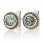925 Sterling Silver Cufflinks Featuring Roman Glass Design by Ben Jewelry
