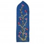 Yair Emanuel Raw Silk Embroidered Bookmark with Flowers in Blue