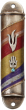 Rounded Semicircle Pewter Mezuzah with Monotone Stripes, Hamsa and Shin