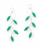 Hook Earrings with Mosaic Turquoise Vine and Leaf Design