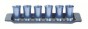 Set of 6 Yair Emanuel Blue Anodized Aluminium Cups with Tray