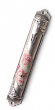 Pewter Mezuzah with Rose Print