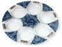 Glass Passover Seder Plate with White Floral Print