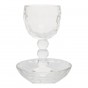 Crystal Kiddush Cup Goblet with Matching Saucer