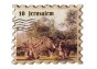 Stamp Magnet with Jerusalem and Full-Color Olive Tree