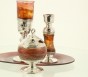 Sterling Silver and Red Stained Glass Havdalah Set with Red Crystals