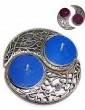 Shabbat Candlesticks with Scrolling Lines, Beads and Yin-Yang Design