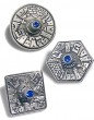 Dreidel Pack with Images of Jerusalem, Blue Beads and Hebrew Text (3 pcs)