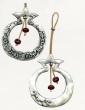 Silver Pomegranate Wall Hanging with Hanging Beads and Hebrew Text