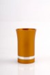 Small Orange Aluminum Kiddush Cup with Matching Silver Stripe