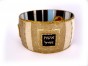 Bangle Bracelet with Vertical Stripes in Different Colors and Hebrew Text